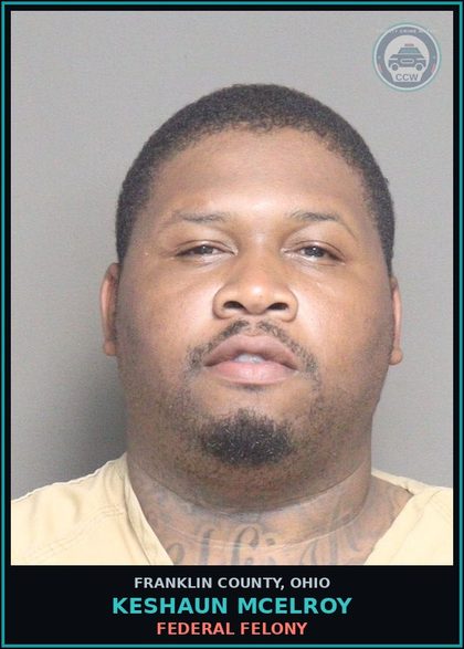 CCW arrest card for Keshaun Mcelroy in Franklin County: FEDERAL FELONY