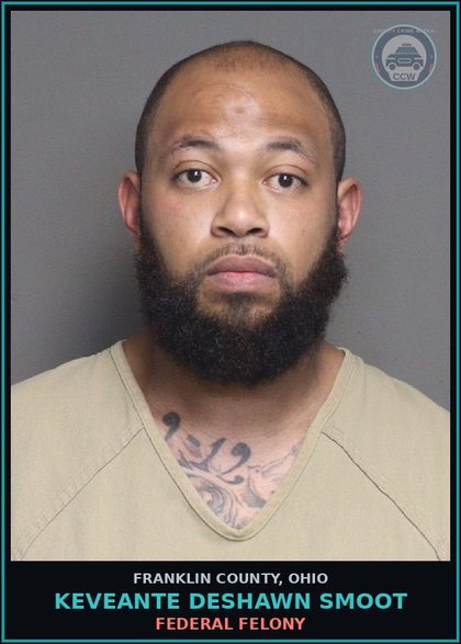 CCW arrest card for Keveante Deshawn Smoot in Franklin County: FEDERAL FELONY