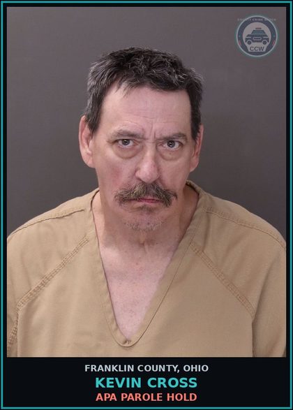 CCW arrest card for Kevin Cross in Franklin County: APA PAROLE HOLD