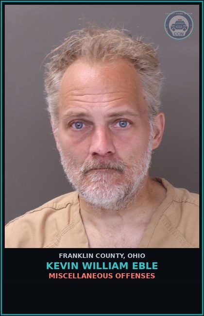 CCW arrest card for Kevin William Eble in Franklin County: MISCELLANEOUS OFFENSES