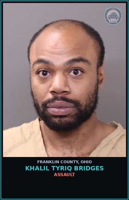 CCW arrest card for Khalil Tyriq Bridges in Franklin County: ASSAULT