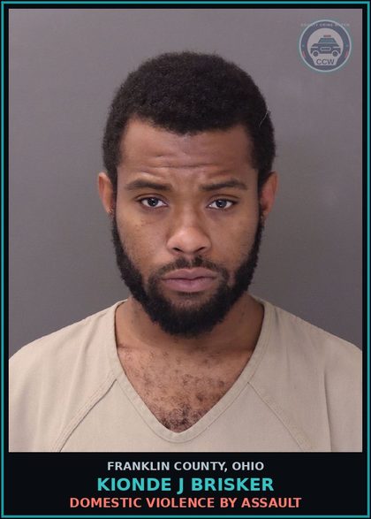 CCW arrest card for Kionde J Brisker in Franklin County: DOMESTIC VIOLENCE BY ASSAULT