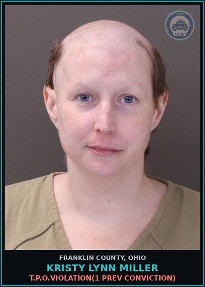 CCW arrest card for Kristy Lynn Miller in Franklin County: T.P.O.VIOLATION(1 PREV CONVICTION)