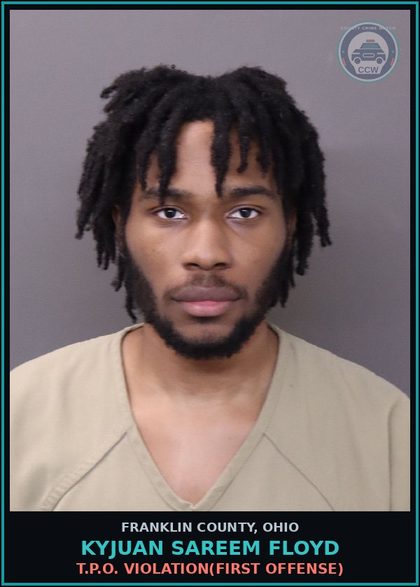 CCW arrest card for Kyjuan Sareem Floyd in Franklin County: T.P.O. VIOLATION(FIRST OFFENSE)