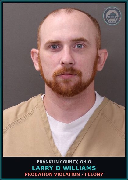 CCW arrest card for Larry D Williams in Franklin County: PROBATION VIOLATION - FELONY