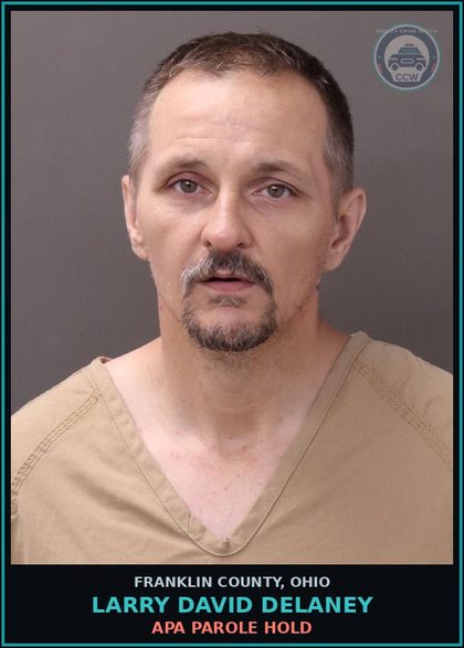 CCW arrest card for Larry David Delaney in Franklin County: APA PAROLE HOLD