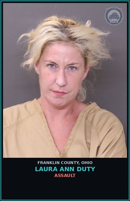 CCW arrest card for Laura Ann Duty in Franklin County: STRANGULATION OF FAMILY, OR PREGNANT VICTIM