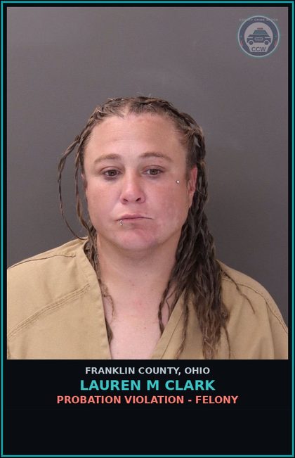 CCW arrest card for Lauren M Clark in Franklin County: PROBATION VIOLATION - FELONY