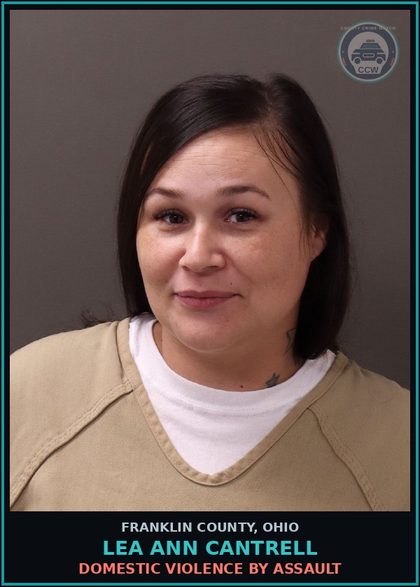 CCW arrest card for Lea Ann Cantrell in Franklin County: DOMESTIC VIOLENCE BY ASSAULT