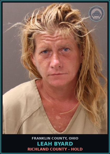 CCW arrest card for Leah Byard in Franklin County: RICHLAND COUNTY - HOLD