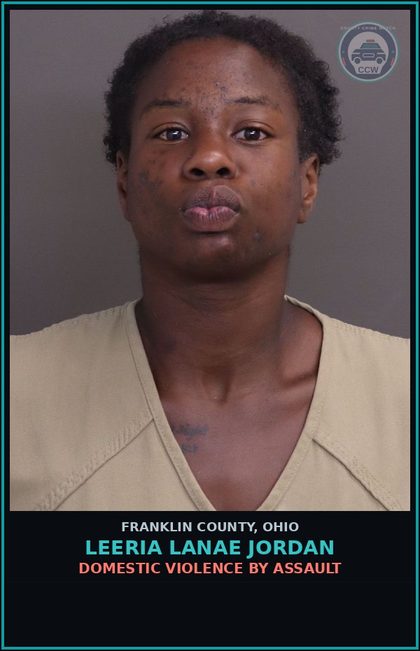 CCW arrest card for Leeria Lanae Jordan in Franklin County: OBSTRUCTION OF OFFICIAL BUSINESS