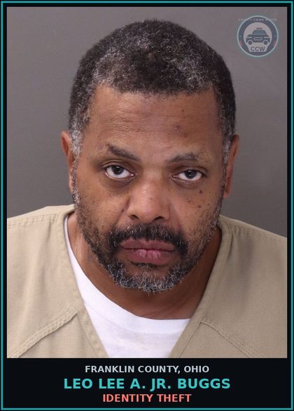 CCW arrest card for Leo Lee A. Jr. Buggs in Franklin County: IDENTITY THEFT