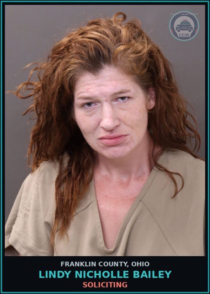 CCW arrest card for Lindy Nicholle Bailey in Franklin County: SOLICITING