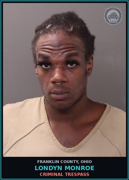 CCW arrest card for Londyn Monroe in Franklin County: CRIMINAL TRESPASS