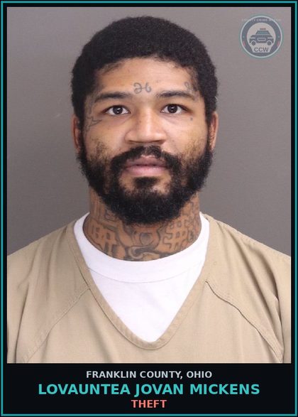 CCW arrest card for Lovauntea Jovan Mickens in Franklin County: THEFT