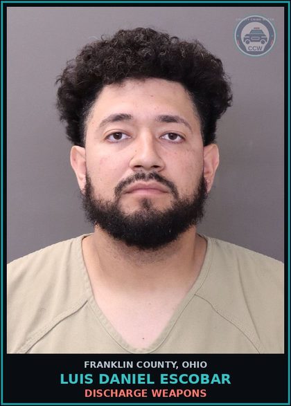 CCW arrest card for Luis Daniel Escobar in Franklin County: AGGRAVATED MENACING