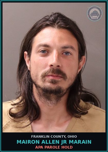 CCW arrest card for Mairon Allen Jr Marain in Franklin County: APA PAROLE HOLD