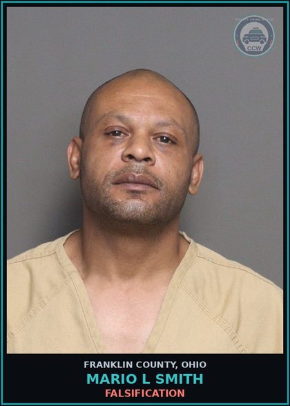 CCW arrest card for Mario L Smith in Franklin County: FALSIFICATION