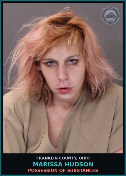 CCW arrest card for Marissa Hudson in Franklin County: POSSESSION OF DRUGS