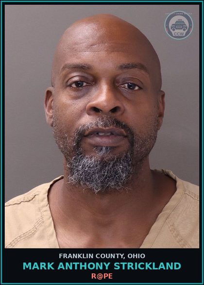 CCW arrest card for Mark Anthony Strickland in Franklin County: r@pe