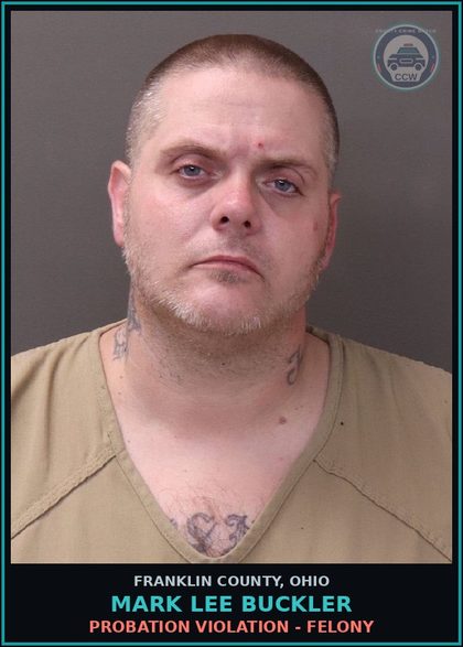 CCW arrest card for Mark Lee Buckler in Franklin County: PROBATION VIOLATION - FELONY