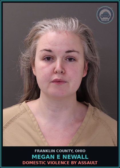 CCW arrest card for Megan E Newall in Franklin County: DOMESTIC VIOLENCE BY ASSAULT