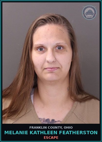 CCW arrest card for Melanie Kathleen Featherston in Franklin County: ESCAPE