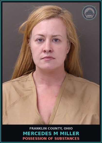 CCW arrest card for Mercedes M Miller in Franklin County: POSSESSION OF DRUGS