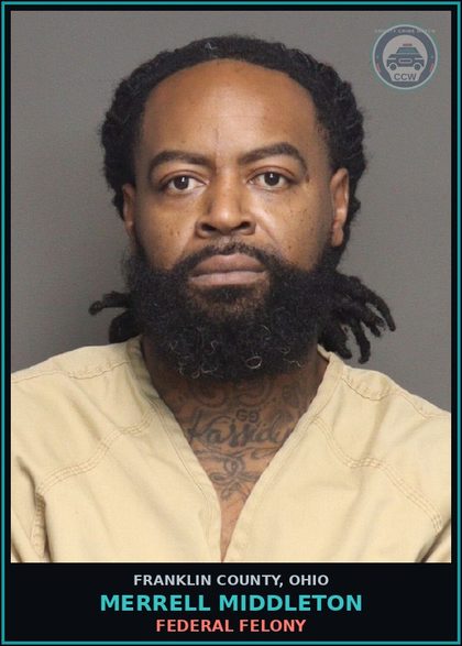 CCW arrest card for Merrell Middleton in Franklin County: FEDERAL FELONY