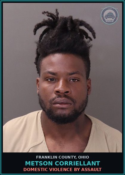 CCW arrest card for Metson Corriellant in Franklin County: DOMESTIC VIOLENCE BY ASSAULT