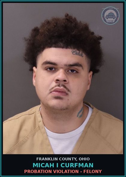 CCW arrest card for Micah I Curfman in Franklin County: PROBATION VIOLATION - FELONY