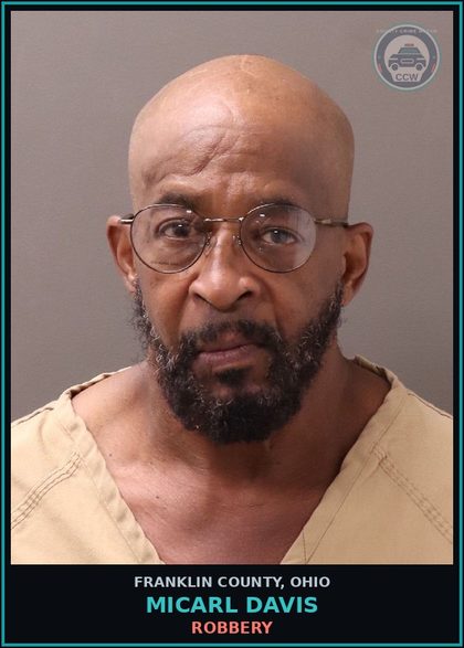 CCW arrest card for Micarl Davis in Franklin County: ROBBERY