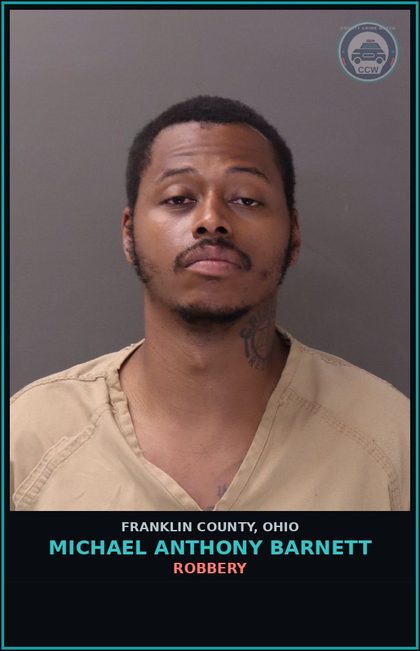 CCW arrest card for Michael Anthony Barnett in Franklin County: FTY FROM PRIV DR