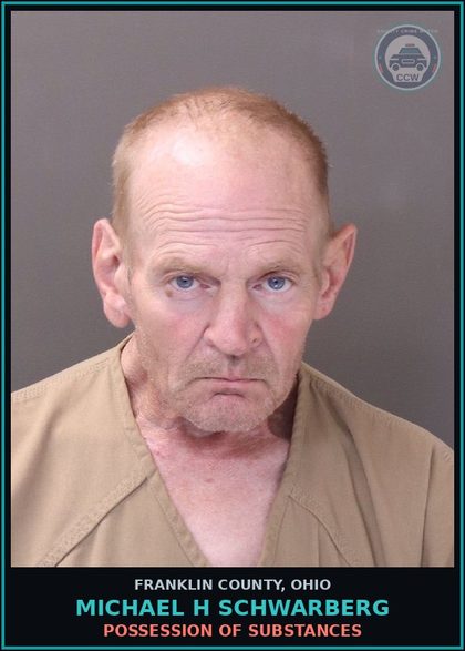 CCW arrest card for Michael H Schwarberg in Franklin County: POSSESSION OF DRUGS