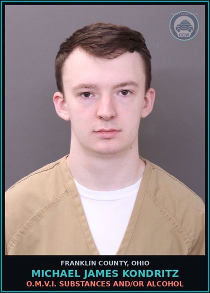 CCW arrest card for Michael James Kondritz in Franklin County: O.M.V.I. DRUGS AND/OR ALCOHOL