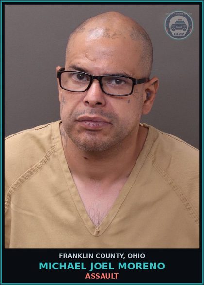 CCW arrest card for Michael Joel Moreno in Franklin County: ASSAULT