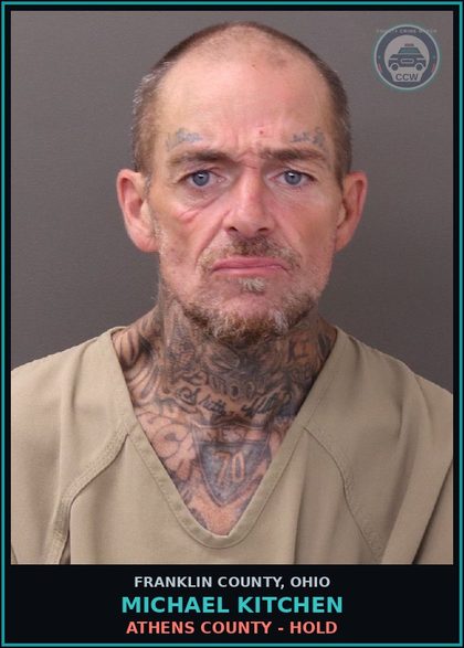 CCW arrest card for Michael Kitchen in Franklin County: ATHENS COUNTY - HOLD