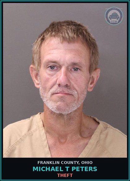 CCW arrest card for Michael T Peters in Franklin County: THEFT