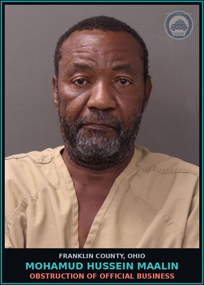 CCW arrest card for Mohamud Hussein Maalin in Franklin County: HIT SKIP-PUBLIC HWY