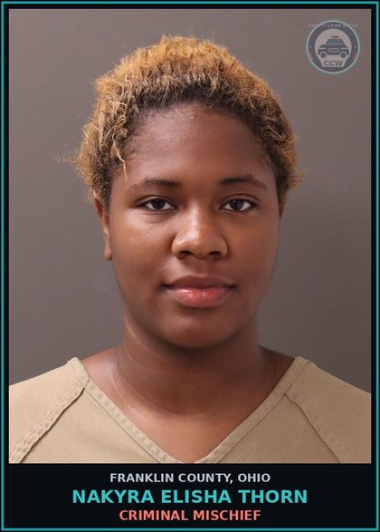 CCW arrest card for Nakyra Elisha Thorn in Franklin County: CRIMINAL MISCHIEF
