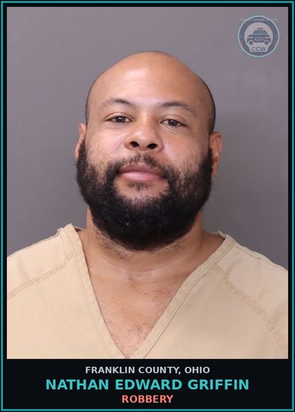 CCW arrest card for Nathan Edward Griffin in Franklin County: ROBBERY