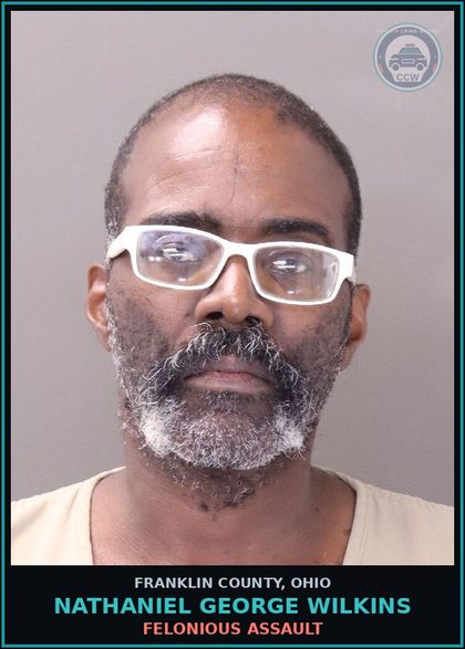 CCW arrest card for Nathaniel George Wilkins in Franklin County: FELONIOUS ASSAULT