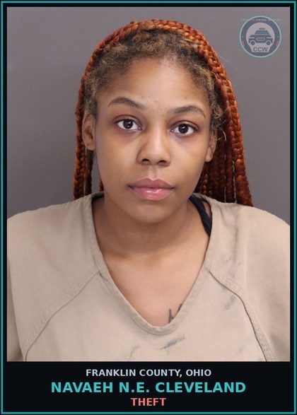 CCW arrest card for Navaeh N.E. Cleveland in Franklin County: ENGAGE IN PATTERN OF CORRUPT ACTIVITY