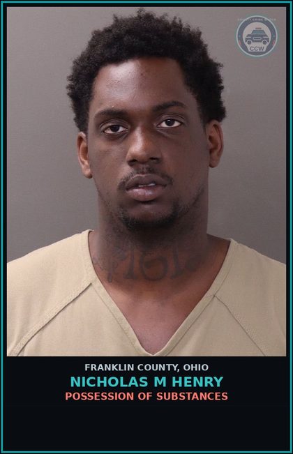 CCW arrest card for Nicholas M Henry in Franklin County: APA PAROLE HOLD