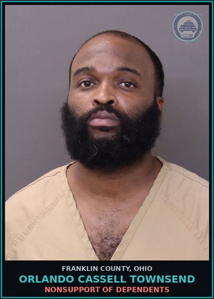 CCW arrest card for Orlando Cassell Townsend in Franklin County: NONSUPPORT OF DEPENDENTS