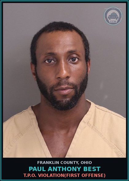 CCW arrest card for Paul Anthony Best in Franklin County: T.P.O. VIOLATION(FIRST OFFENSE)