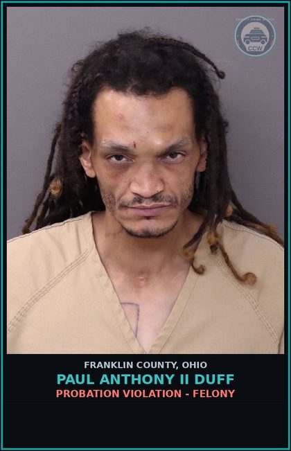 CCW arrest card for Paul Anthony Ii Duff in Franklin County: POSSESSION OF COCAINE