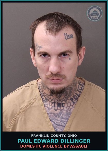 CCW arrest card for Paul Edward Dillinger in Franklin County: DOMESTIC VIOLENCE BY ASSAULT