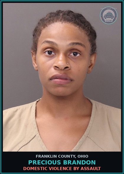 CCW arrest card for Precious Brandon in Franklin County: DOMESTIC VIOLENCE BY ASSAULT