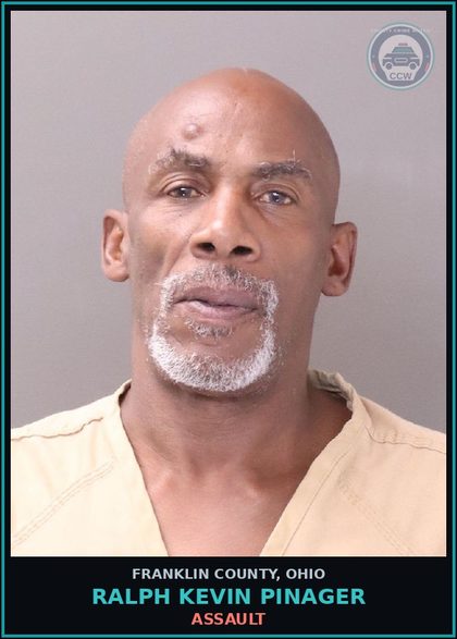 CCW arrest card for Ralph Kevin Pinager in Franklin County: ASSAULT